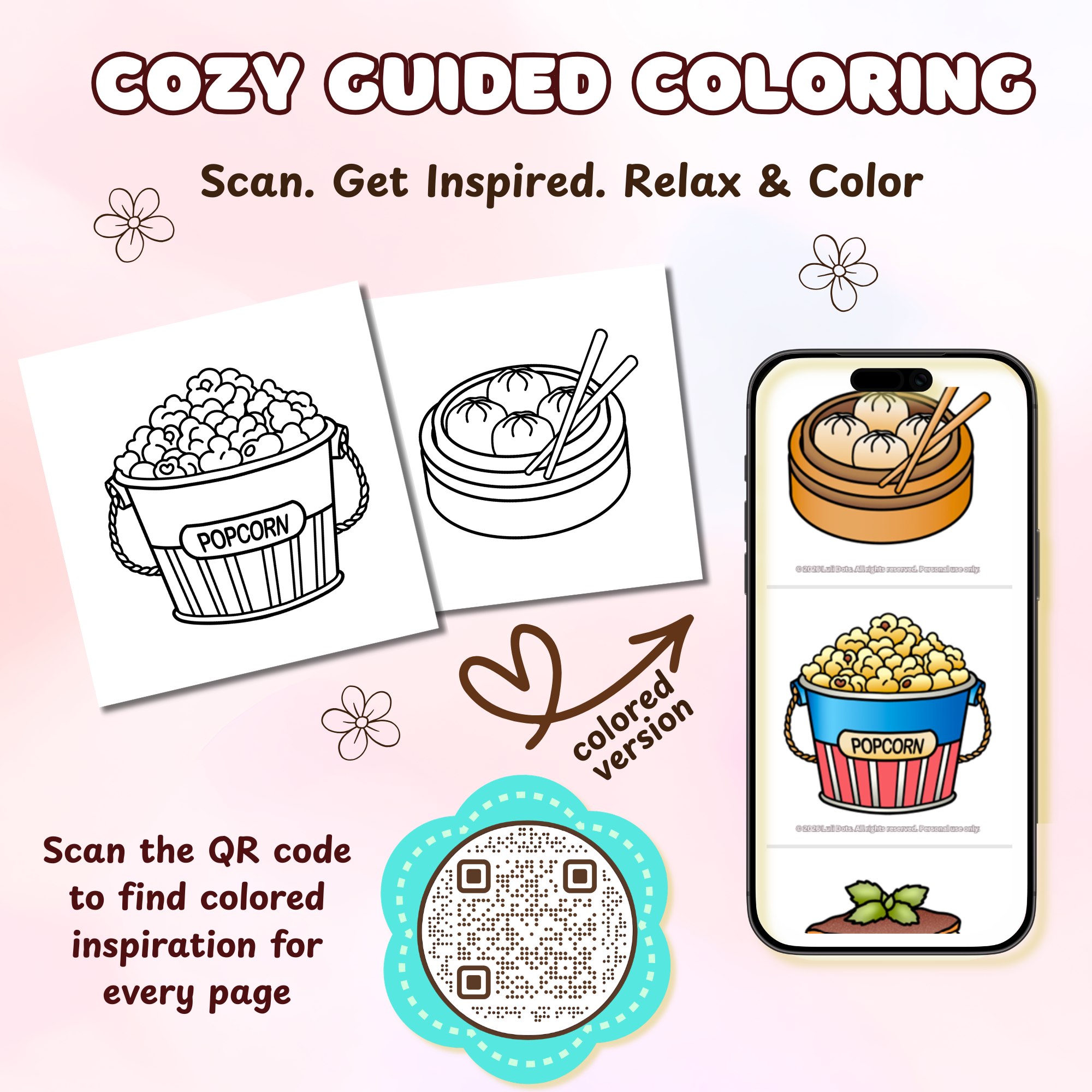 Satisfy My Cravings Vol. 2 Cozy Guided Coloring concept